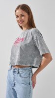 Топ з принтом жіночий Poncik 25010 S Сірий  Фото №1