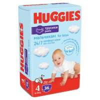 Трусики-подгузники Huggies Pants 4 Jumbo 4(9-14)36 2558141 9-14 кг для мальчиков 36 шт. (5029053564265)  Фото №0
