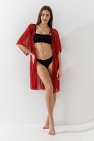 Туника пляжная однотонная женская On me 6713-2 42 Бордовый