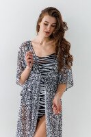 Туника пляжная с узором женская On me 6712 36 Белый  Фото №0