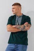 Вишиванка футболка з візерунком чоловіча Денис S Зелено-сірий  Фото №1