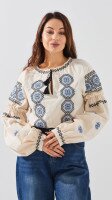 Купить Вышиванка рубашка с принтом женская On me 5962 3XL Светло-бежевый Артикул: 2000999182556 Миниатюра фотографии № 1