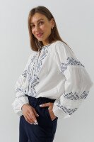 Вишиванка сорочка жіноча  2751 S Біло-синій  Фото №1