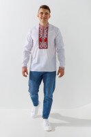 Сорочка вишиванка чоловіча  Француз S Біло-червоний  Фото №0
