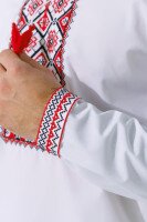Сорочка вишиванка чоловіча  Француз S Біло-червоний  Фото №2