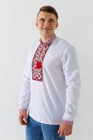 Сорочка вишиванка чоловіча  Француз S Біло-червоний  Фото №3