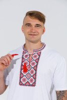 Вышиванка футболка мужская Француз 3XL Бело-красный (2000990486066A)  Фото №1