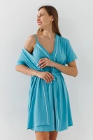 Халат женский ELLEN LGM201/12/01/TTTIFFANY S Бирюзовый  Фото №1
