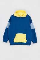 Худі однотонний жіночий MDG 241336 One Size Синьо-жовтий (2000990033833W)  Фото №7