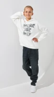 Худи с принтом для мальчика First Kids M-194 134 см Молочный  Фото №0