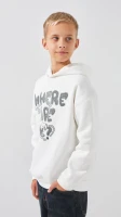 Худи с принтом для мальчика First Kids M-194 134 см Молочный  Фото №1