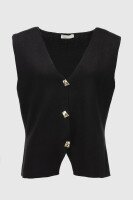 Жилет однотонний трикотажний жіночий Park karon 10840 One size Чорний (2000990651198D)  Фото №5