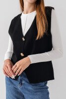 Жилет однотонний трикотажний жіночий Park karon 10840 One size Чорний (2000990651198D)  Фото №1