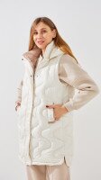 Купить Жилет из плащевки однотонный женский GENUA 2316 2XL Молочный Артикул: 2000990882196 Миниатюра фотографии № 3