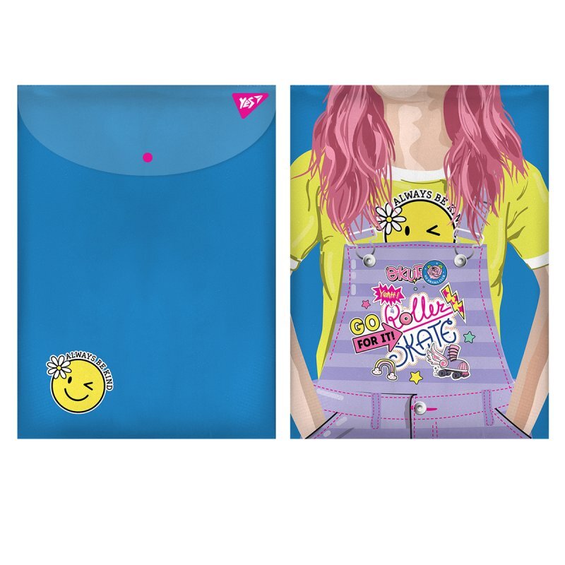Папка-конверт на кнопці А4 Yes Smiley Girl 491882 (5056137175901)(SC)