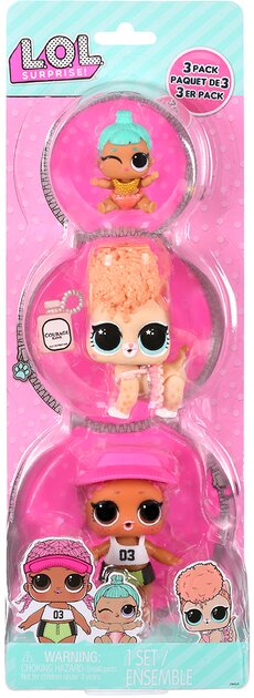 Набор игровых фигурок L.O.L. Surprise! серии «OPP Tot + Pet + Lil Sis» - СПАЙКИ, КИТТИ, ЛИЛ ДЖЕННИ 987895 Разноцветный