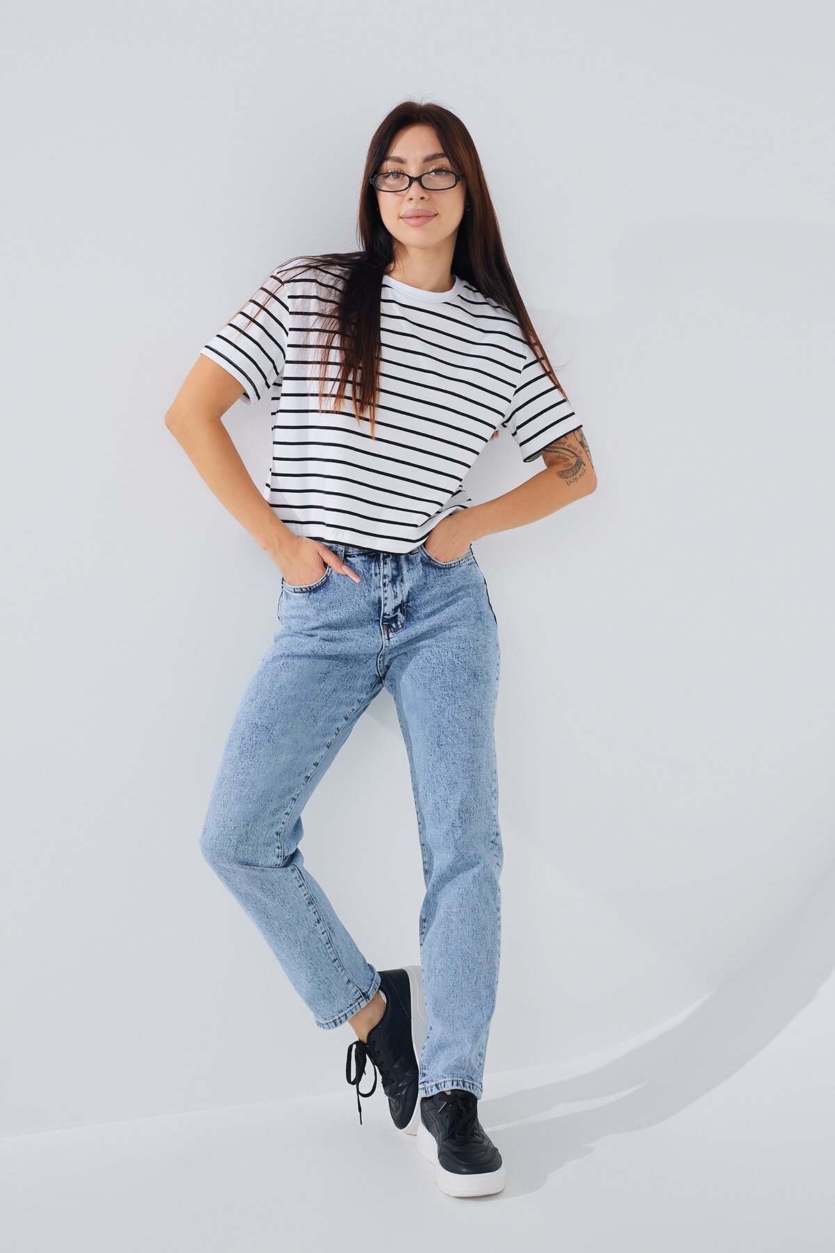Джинсы Mom Fit женские 3940 baza 36 Синий (200099030305114D)  Фото №0