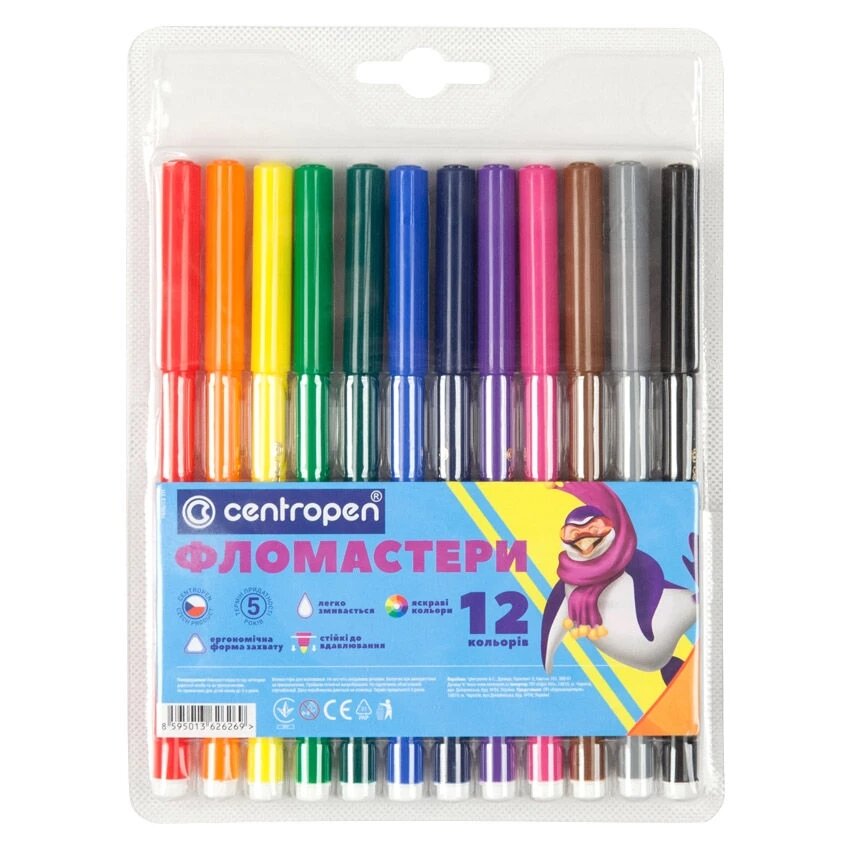 Фломастеры &quot;Centropen&quot; 12 цветов 7790/12 Разноцветный (8595013621622)(SC)