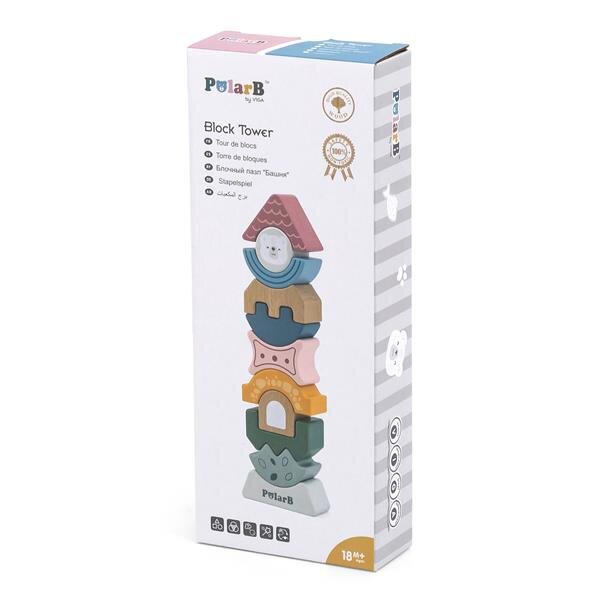 Деревянная пирамидка-балансир Viga Toys PolarB Башенка (44070) (6971608440700)  Фото №0