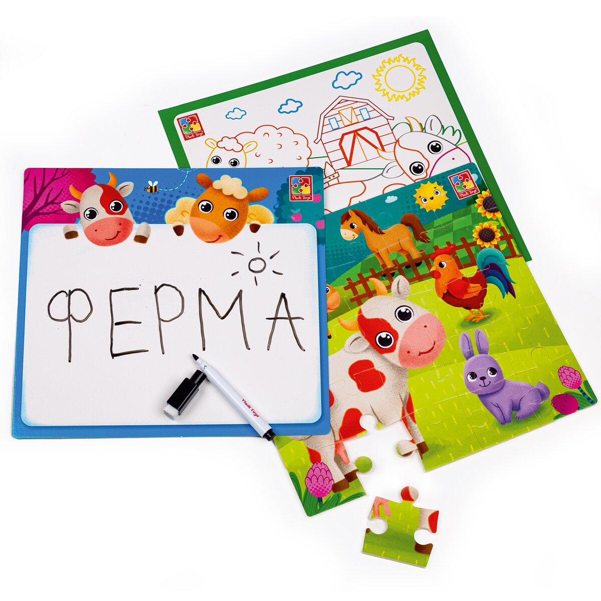 Гра настільна &quot;Набір 4в1 Ферма&quot; Vladi Toys VT2002-01 (4820234763610)  Фото №2