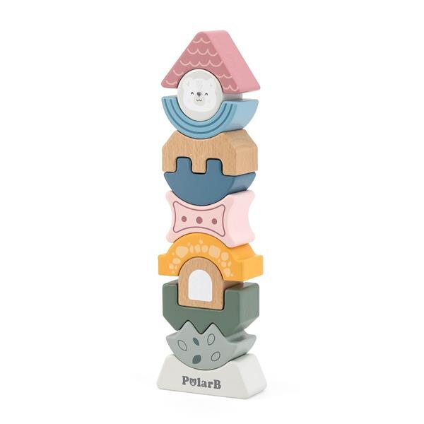 Деревянная пирамидка-балансир Viga Toys PolarB Башенка (44070) (6971608440700)  Фото №1