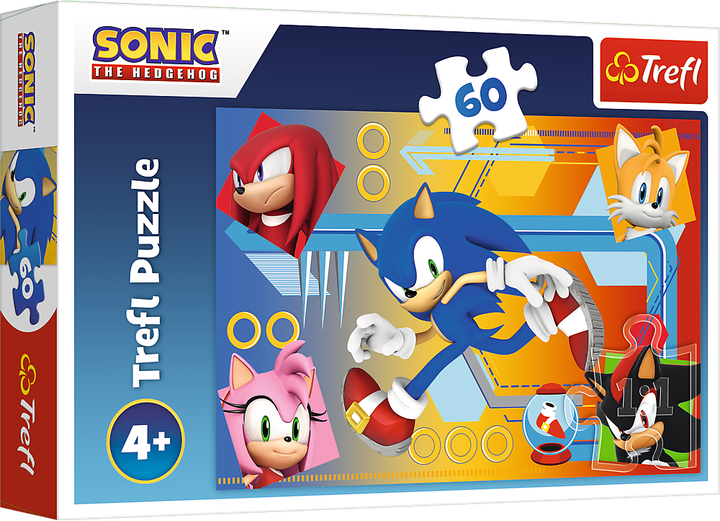 Пазлы Trefl «Sonic Соник в действии» 17387 60 эл. Разноцветный