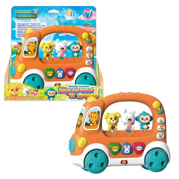 Автобус-каталка WToys 19479 Разноцветный