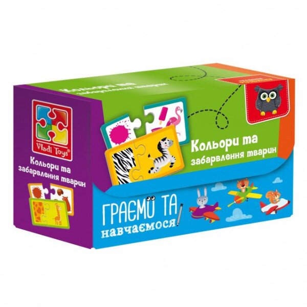 Пазли &quot;Знайди пару. Кольори та забарвлення тварин&quot; Vladi Toys VT5003-02
