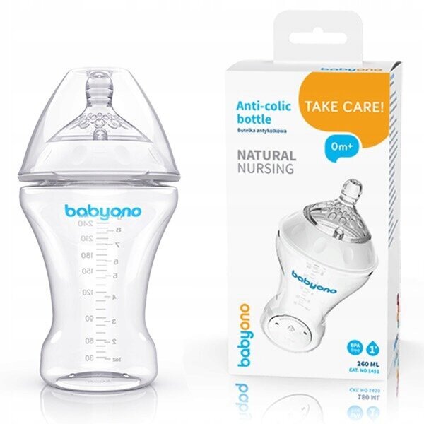 Пляшка антиколікова 260 мл Natural nursing BabyOno 1451 (2000903545323)