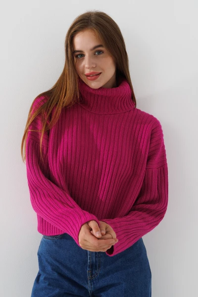 Джемпер однотонный женский Femme 1013 One Size Малиновый (2000989871088W)