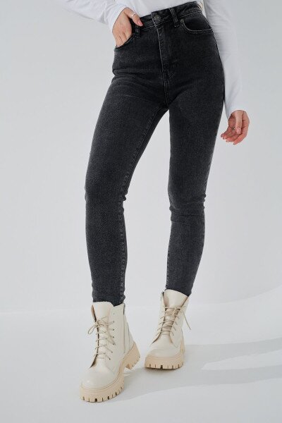 Джинси Slim Fit жіночі On me 3103 baza 32 Темно-сірий (2000989542063D)