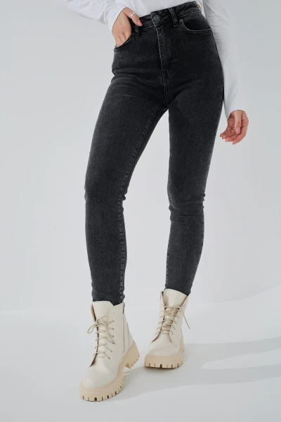 Джинси Slim Fit жіночі On me 3103 baza 32 Темно-сірий (2000989542063D)