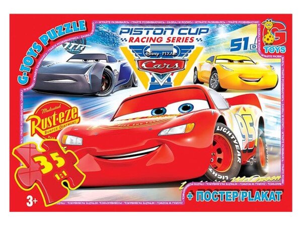 Пазлы ТМ &quot;G-Toys&quot; из серии &quot;Тачки&quot;, 35 элементов G-TOYS Z10188 (4824687636569)