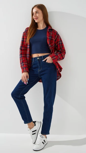 Джинси Mom Fit жіночі  1319 25 Синій
