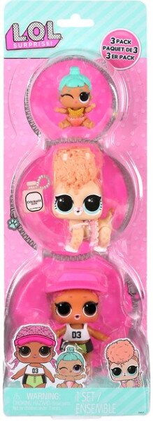 Набор игровых фигурок L.O.L. Surprise! серии «OPP Tot + Pet + Lil Sis» - СПАЙКИ, КИТТИ, ЛИЛ ДЖЕННИ 987895 Разноцветный