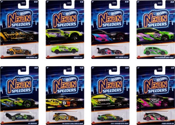 Тематическая машинка «Неоновые гоночные» Hot Wheels HLH72 Разноцветный