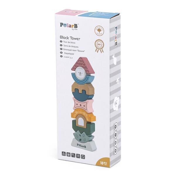 Деревянная пирамидка-балансир Viga Toys PolarB Башенка (44070) (6971608440700)