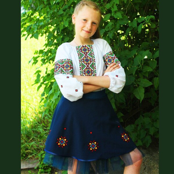 Костюм-вишиванка 140 РОКСОЛАНА Синій (2000902524718D)(SC)
