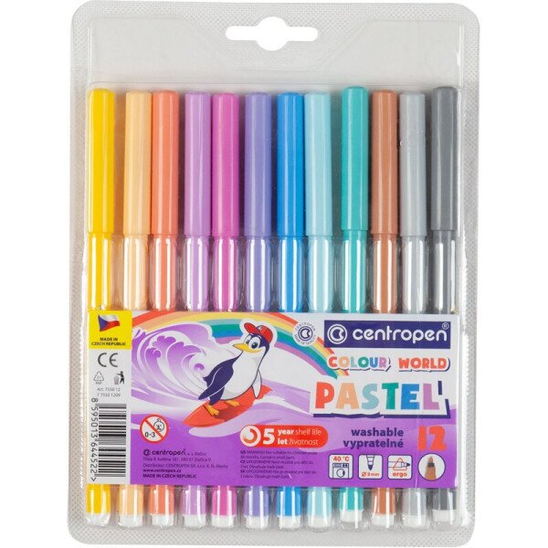 Фломастери &quot;Centropen&quot; /7550/1209 TP/ 12 кол. пастельні (8595013644737)(SC)