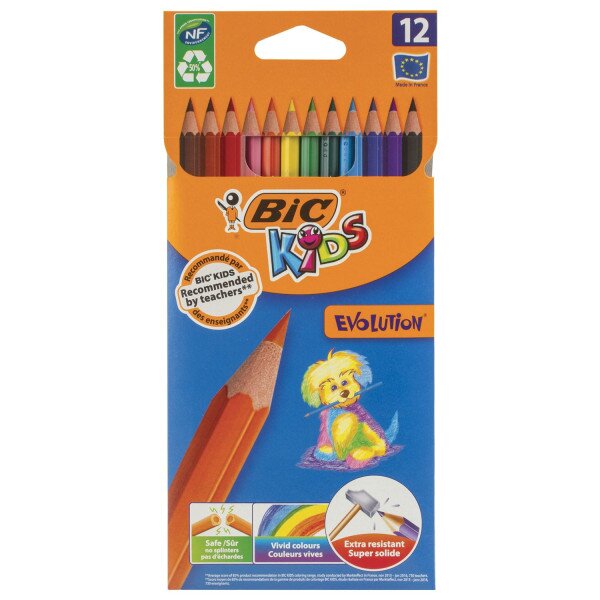 Карандаши BIC 82902912 Evolution 12 цветов (3270220060963)(SC)
