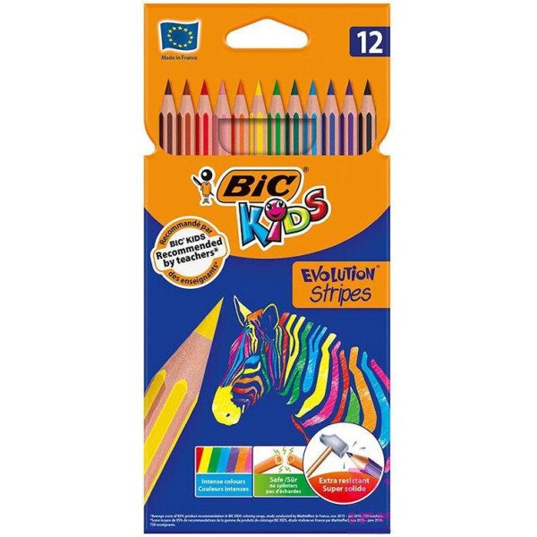 Карандаши 12 цв. BIC Kids Evolution Stripes 102/8325666/9505221 (3086123499102)(SC)