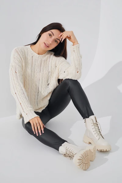 Джемпер однотонный женский Femme 1002 One Size Молочный (2000989870630D)
