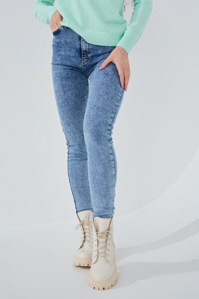 Джинси Slim Fit жіночі On me 2910 baza 32 Синій (2000989542148D)