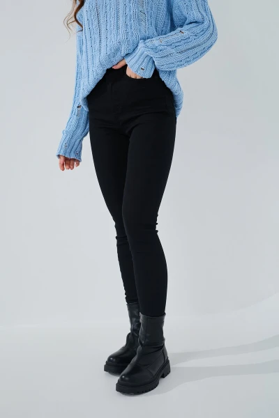 Купить Джинсы Slim Fit женские On me 2856 baza 32 Черный (2000989492214D) Артикул: 2000989492214 Фото №1