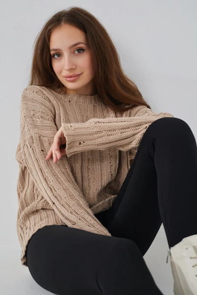 Джемпер однотонный женский Femme 1002 One Size Бежевый (2000989870647D)