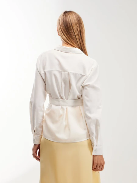Купить Блуза однотонная женская GENUA G01101-0004 XS Молочный Артикул: 2000999539251 Фото №4