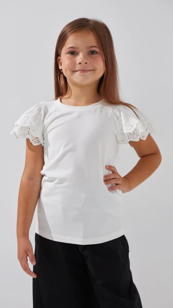 Блуза трикотажная для девочки Aura Style 863 116 см Молочный