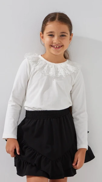 Блуза трикотажная для девочки Aura Style 866 122 см Молочный