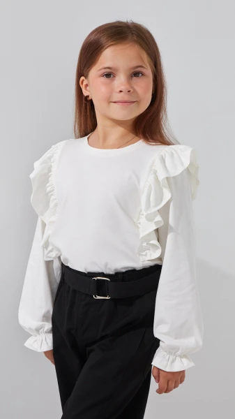 Блуза трикотажная для девочки Aura Style 868 116 см Молочный