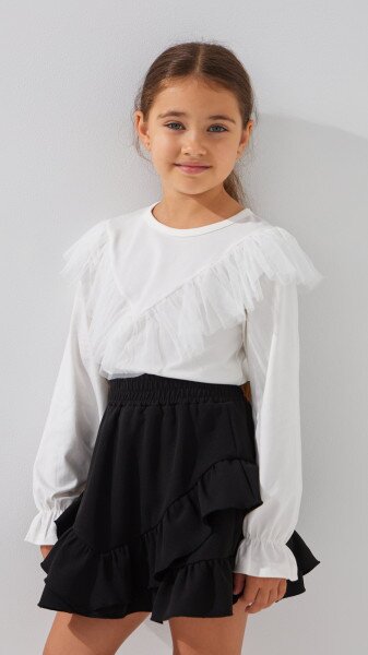 Блуза трикотажна для дівчинки Aura Style 870 110 см Молочний